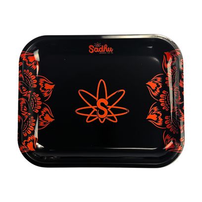 Bandeja Sadhu Grande Mandala Preto e Laranja 35616.jpg